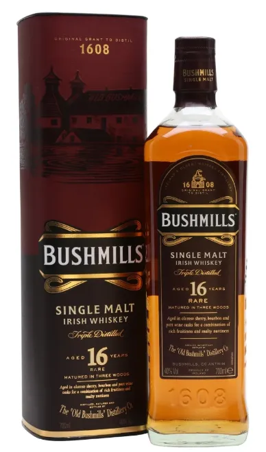 Bushmills Whiskey 16 years Single Malt Irish 0.7l.